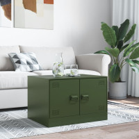 Produktbild för Soffbord olivgrön 67x50x44 cm stål