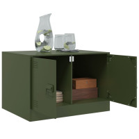Produktbild för Soffbord olivgrön 67x50x44 cm stål