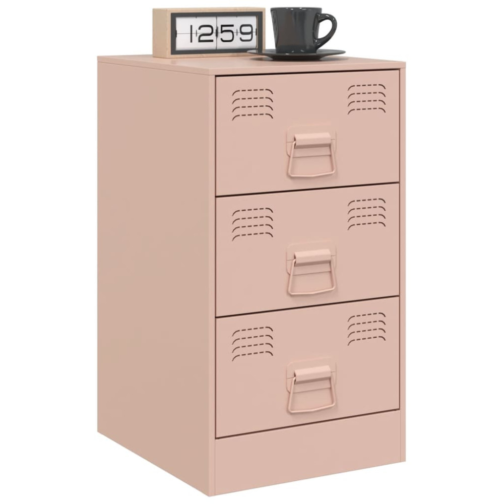 Produktbild för Sängskåp 2 st rosa 34,5x39x62 cm stål