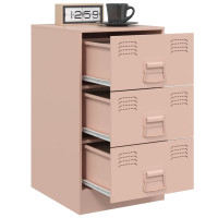 Produktbild för Sängskåp 2 st rosa 34,5x39x62 cm stål