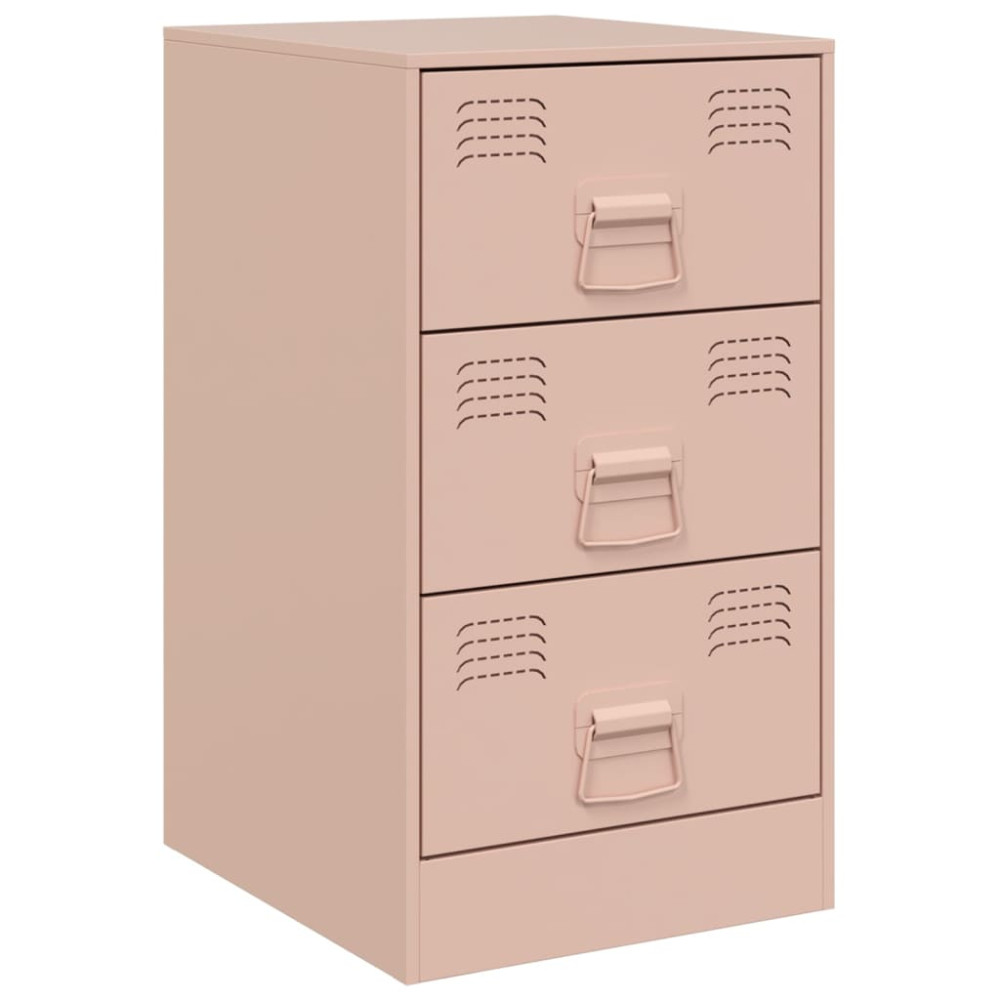Produktbild för Sängskåp 2 st rosa 34,5x39x62 cm stål