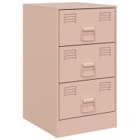 Produktbild för Sängskåp 2 st rosa 34,5x39x62 cm stål