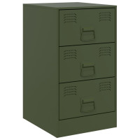 Produktbild för Sängskåp 2 st olivgrön 34,5x39x62 cm stål