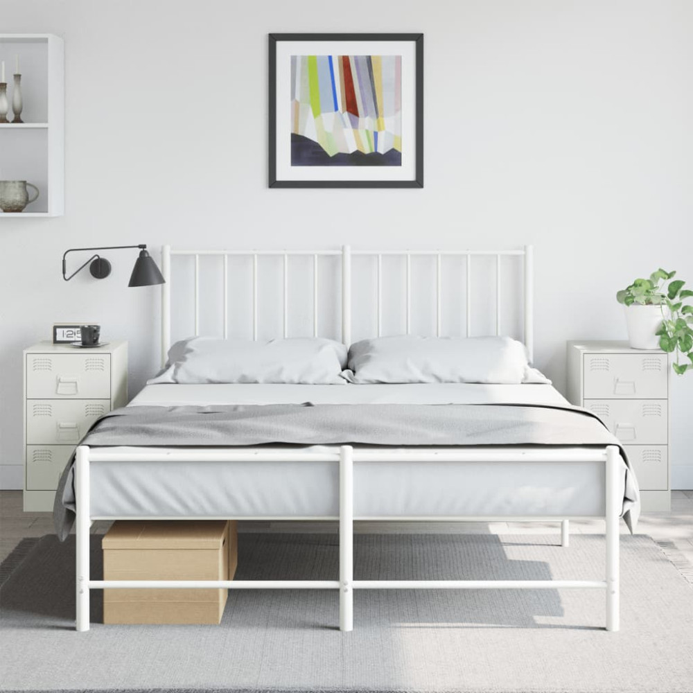 Produktbild för Sängskåp 2 st vit 34,5x39x62 cm stål