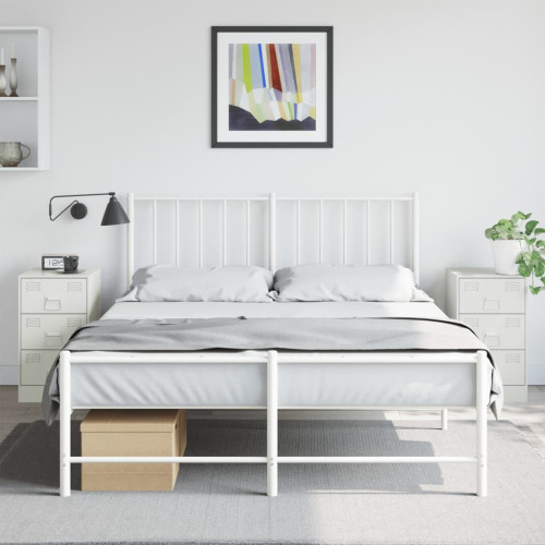 vidaXL Sängskåp 2 st vit 34,5x39x62 cm stål