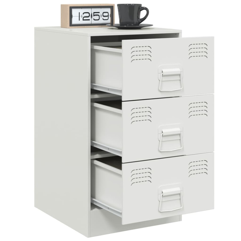Produktbild för Sängskåp 2 st vit 34,5x39x62 cm stål