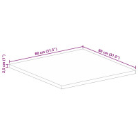 Produktbild för Bordsskiva 80x80x2,5 cm fyrkantig massivt akacia