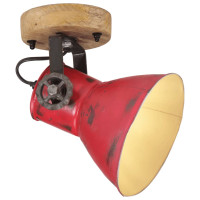 Produktbild för Vägglampa 25 W nött röd 11,5x11,5x25 cm E27