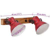 Produktbild för Vägglampa 25 W nött röd 45x25 cm E27
