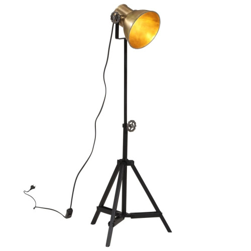 vidaXL Golvlampa 25 W antik mässing 35x35x65/95 cm E27