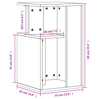 Produktbild för Sidobord betonggrå 35x35x60 cm konstruerat trä