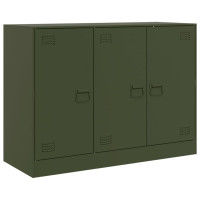 Produktbild för Skänk olivgrön 99x39x73 cm stål