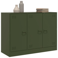 Produktbild för Skänk olivgrön 99x39x73 cm stål