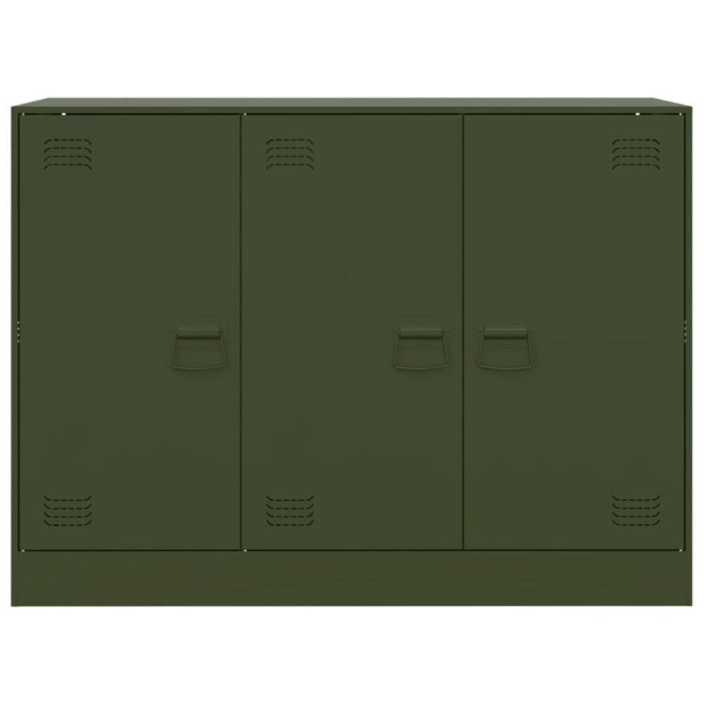 Produktbild för Skänk olivgrön 99x39x73 cm stål