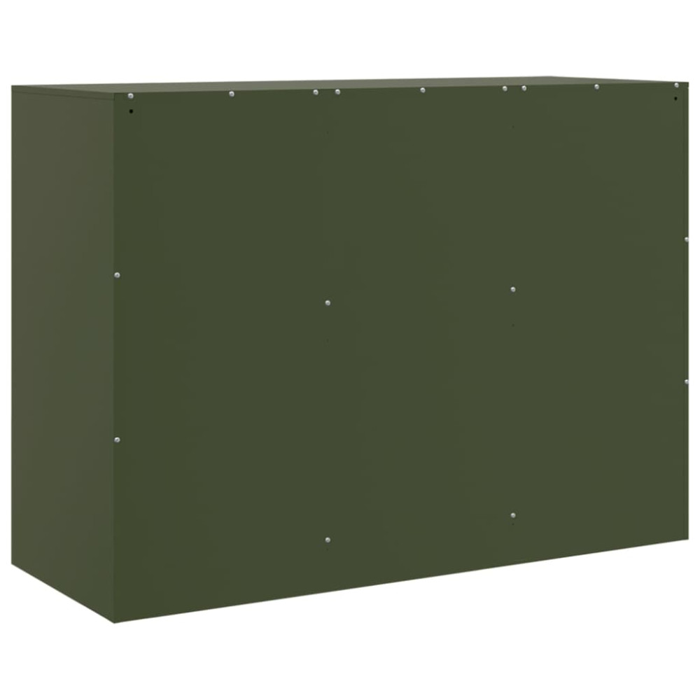 Produktbild för Skänk olivgrön 99x39x73 cm stål