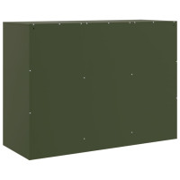 Produktbild för Skänk olivgrön 99x39x73 cm stål
