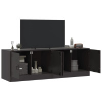Produktbild för TV-skåp 2 st svart 67x39x44 cm stål
