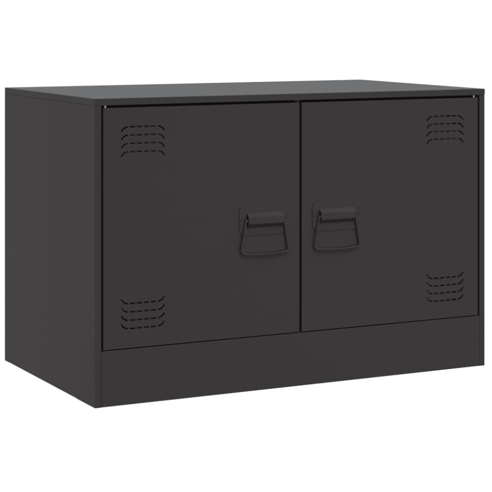 Produktbild för TV-skåp 2 st svart 67x39x44 cm stål