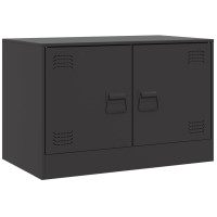 Produktbild för TV-skåp 2 st svart 67x39x44 cm stål
