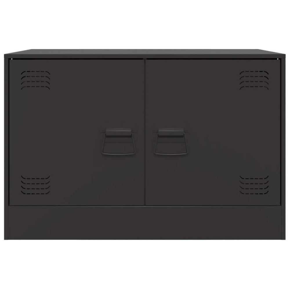 Produktbild för TV-skåp 2 st svart 67x39x44 cm stål