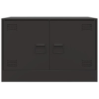 Produktbild för TV-skåp 2 st svart 67x39x44 cm stål