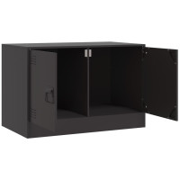 Produktbild för TV-skåp 2 st svart 67x39x44 cm stål