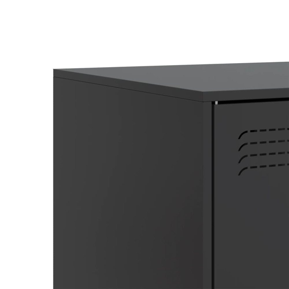 Produktbild för TV-skåp 2 st svart 67x39x44 cm stål