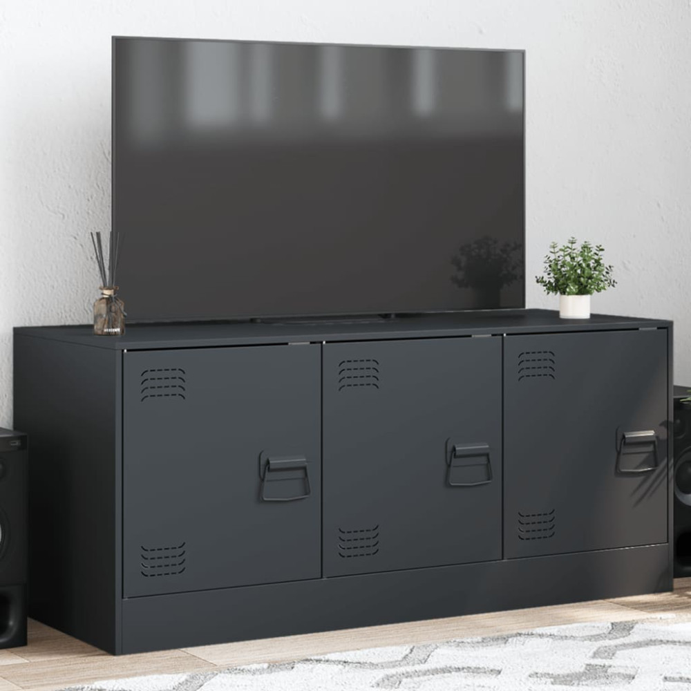 Produktbild för TV-skåp antracit 99x39x44 cm stål