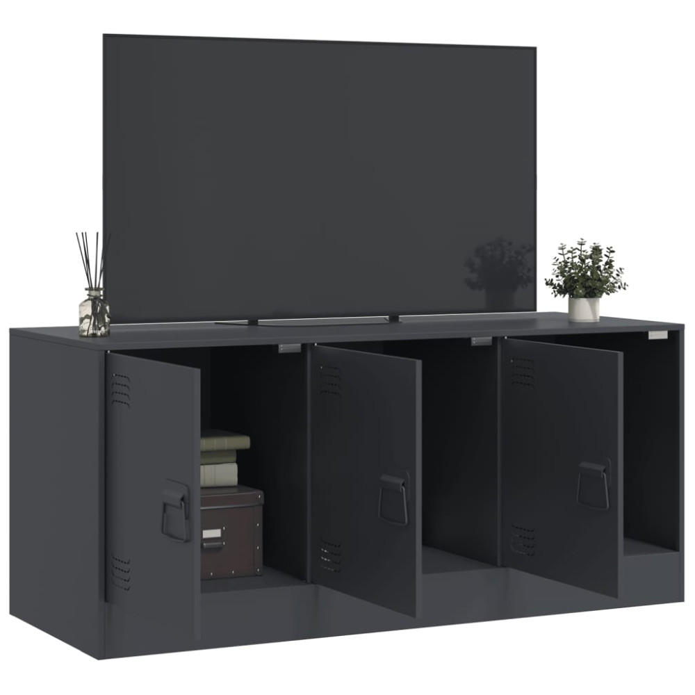 Produktbild för TV-skåp antracit 99x39x44 cm stål