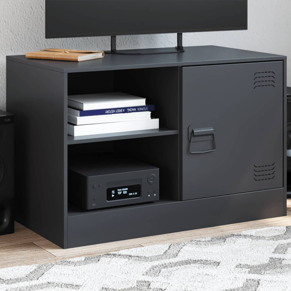 Produktbild för TV-skåp svart 67x39x44 cm stål