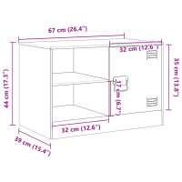 Produktbild för TV-skåp svart 67x39x44 cm stål