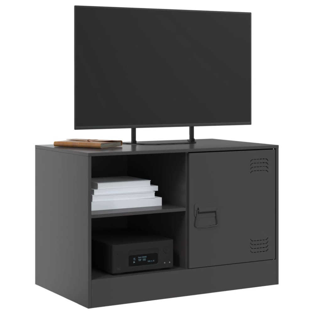 Produktbild för TV-skåp svart 67x39x44 cm stål