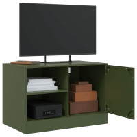 Produktbild för TV-skåp 2 st olivgrön 67x39x44 cm stål