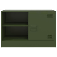Produktbild för TV-skåp 2 st olivgrön 67x39x44 cm stål