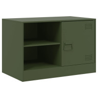 Produktbild för TV-skåp 2 st olivgrön 67x39x44 cm stål