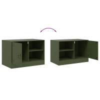 Produktbild för TV-skåp 2 st olivgrön 67x39x44 cm stål