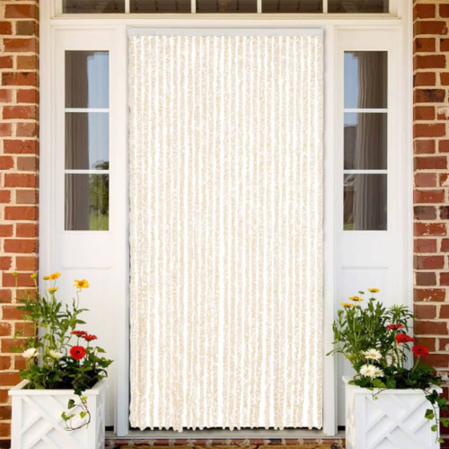 vidaXL Insektsgardin beige och vit 118x220 cm chenille