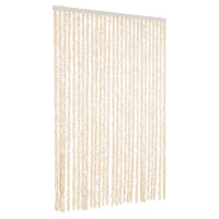 Produktbild för Insektsgardin beige och vit 118x220 cm chenille