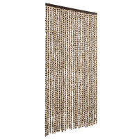 Produktbild för Insektsgardin beige och brun 118x220 cm chenille