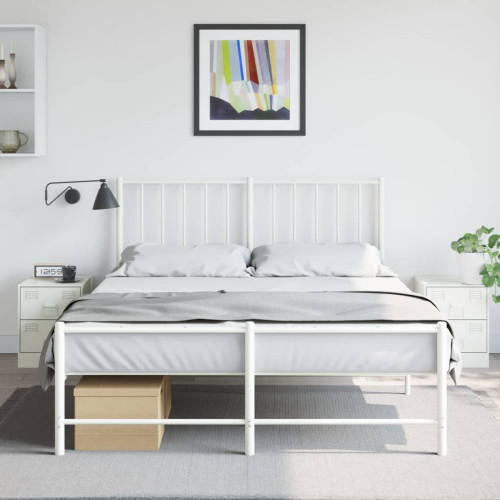 vidaXL Sängskåp 2 st vit 34,5x39x44 cm stål