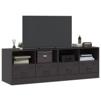 Produktbild för TV-skåp 2 st svart 67x39x44 cm stål