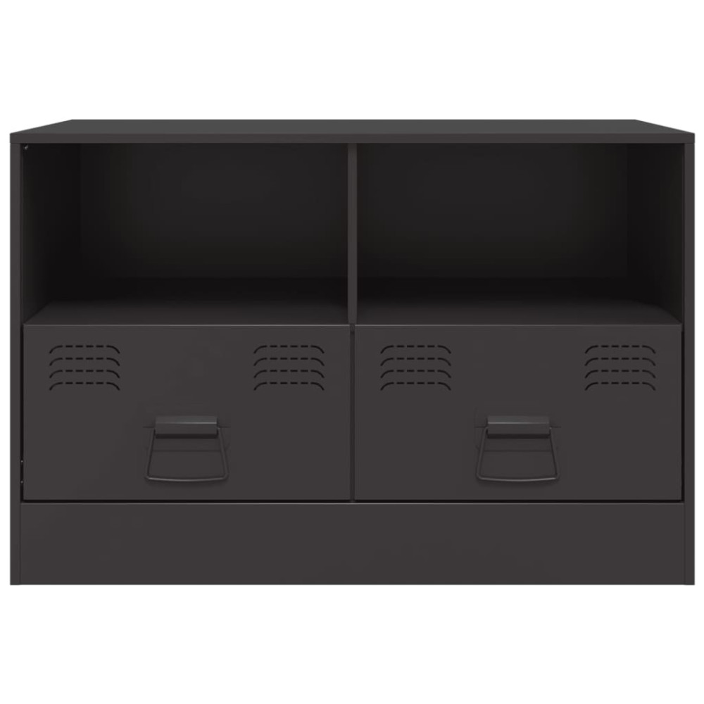Produktbild för TV-skåp 2 st svart 67x39x44 cm stål