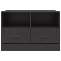 Produktbild för TV-skåp 2 st svart 67x39x44 cm stål