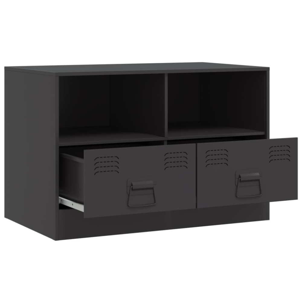 Produktbild för TV-skåp 2 st svart 67x39x44 cm stål
