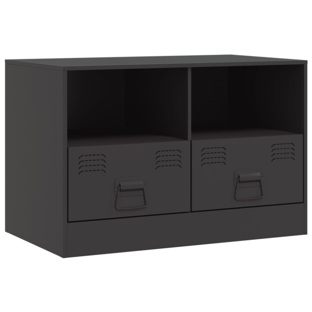 Produktbild för TV-skåp 2 st svart 67x39x44 cm stål