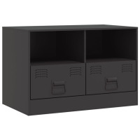 Produktbild för TV-skåp 2 st svart 67x39x44 cm stål