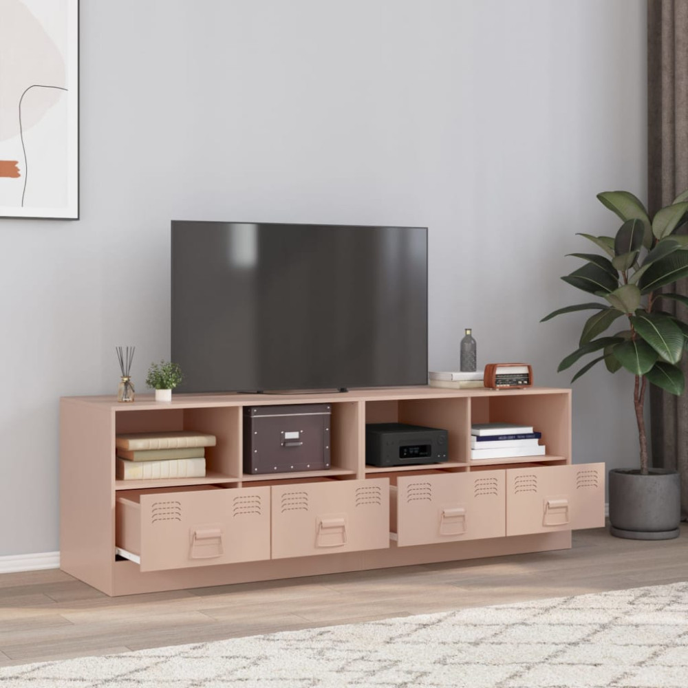 Produktbild för TV-skåp 2 st rosa 67x39x44 cm stål