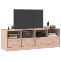 Produktbild för TV-skåp 2 st rosa 67x39x44 cm stål