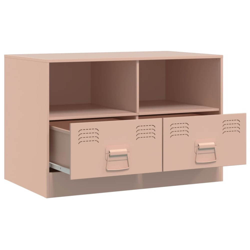 Produktbild för TV-skåp 2 st rosa 67x39x44 cm stål