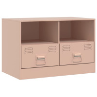 Produktbild för TV-skåp 2 st rosa 67x39x44 cm stål